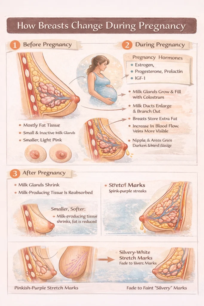 How Breasts Change During Pregnancy – Growth and Stretch Marks