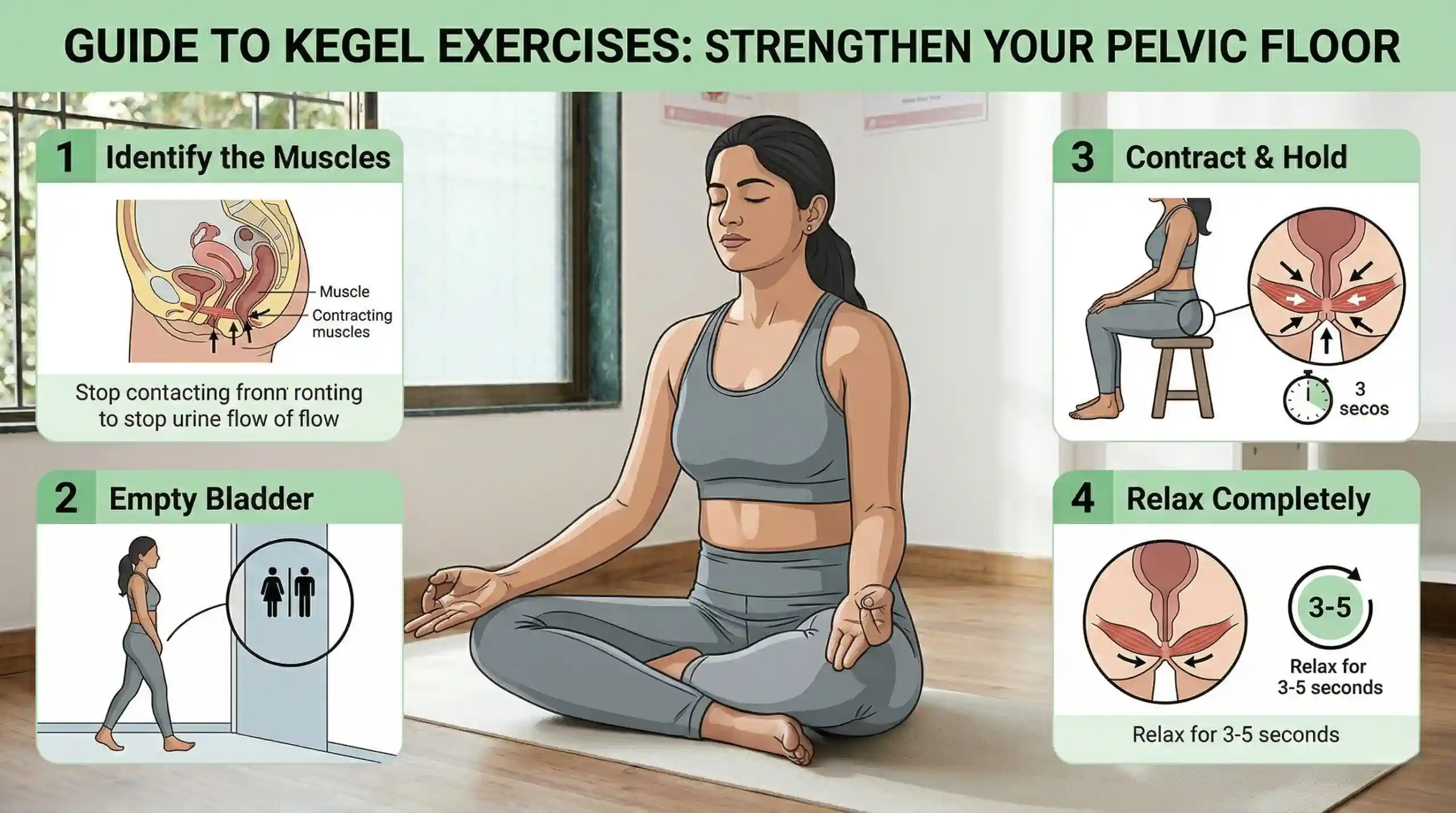 Supporting exercises that complement Kegel training